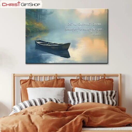 1 Peter 57 Cast All Your Anxiety On Him Wall Art Canvas