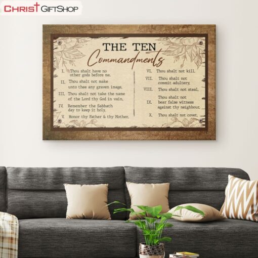 10 Commandments Wall Art Canvas - Christian Wall Art