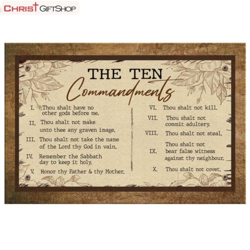 10 Commandments Wall Art Canvas - Christian Wall Art