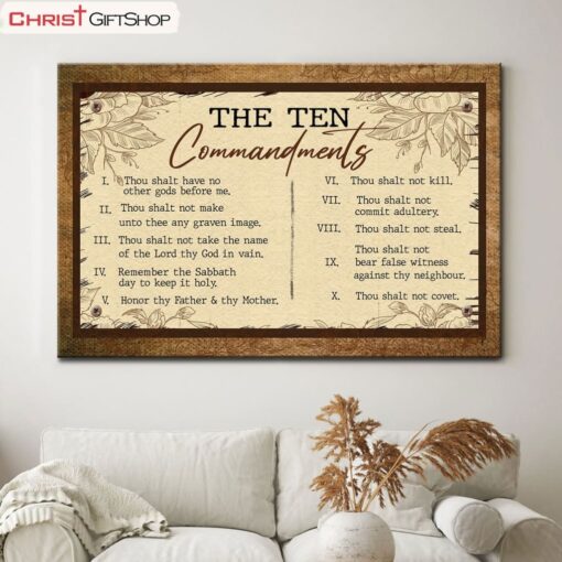 10 Commandments Wall Art Canvas - Christian Wall Art