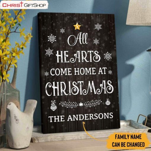 All Hearts Come Home For Christmas Wall Art Canvas, Christian Christmas Gifts