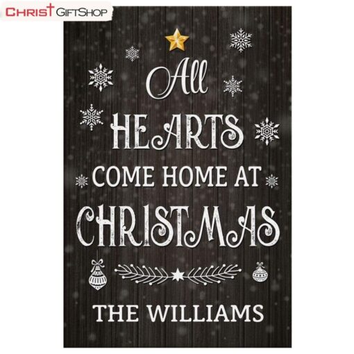 All Hearts Come Home For Christmas Wall Art Canvas, Christian Christmas Gifts