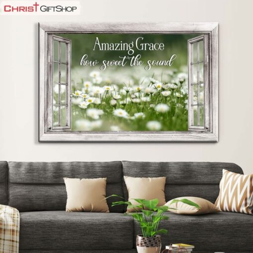 Amazing Grace Wall Art Amazing Grace How Sweet The Sound Daisy Paintings Canvas