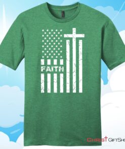 American flag and Faith mens Christian T Shirt