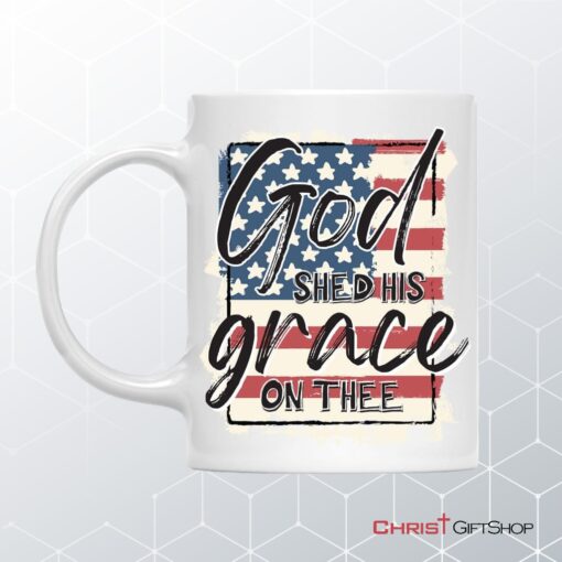 American Flag, God Shed His Grace On Thee Coffee Mug