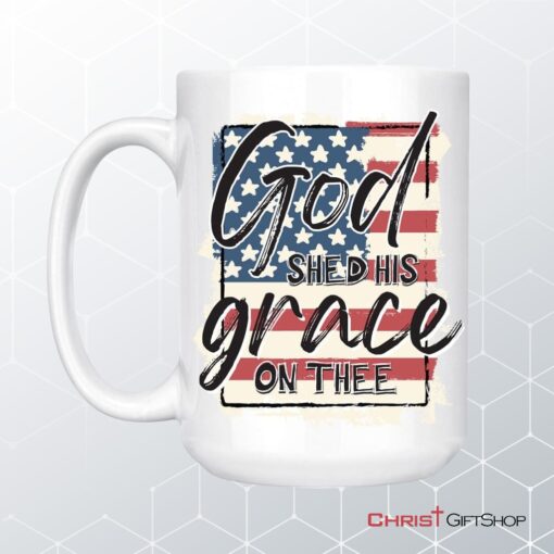 American Flag, God Shed His Grace On Thee Coffee Mug