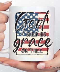 American Flag, God Shed His Grace On Thee Coffee Mug