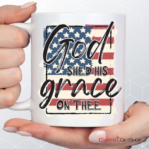 American Flag, God Shed His Grace On Thee Coffee Mug