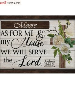 As For Me And My House Wall Art, Family Name Christian Canvas Wall Art