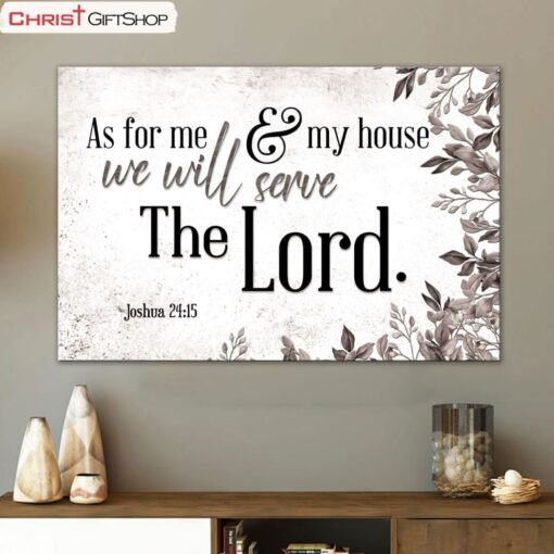 As For Me And My House Wall Art, Joshua 2415 Bible Verse Wall Art Poster, Canvas Print