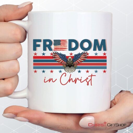 Bald Eagle Freedom In Christ Coffee Mug