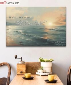 Be Still And Know, Seascape, Psalm 4610 Wall Art Poster, Canvas Print