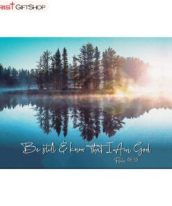 Be Still And Know That I Am God, Lake Reflections, Christian Wall Art Canvas