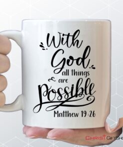 Bible Verse Mug, Matthew 1926 With God All Things Are Possible