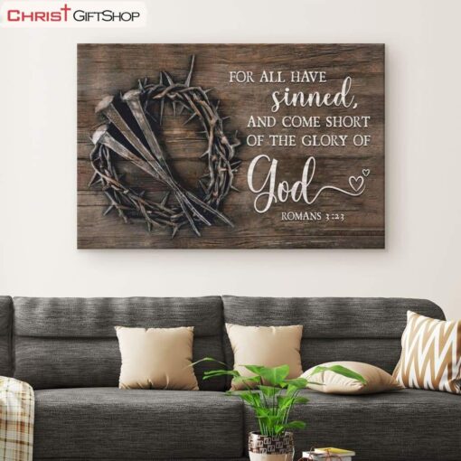 Bible Verse Wall Art For All Have Sinned Kjv Romans 323 Poster, Canvas Print