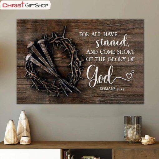 Bible Verse Wall Art For All Have Sinned Kjv Romans 323 Poster, Canvas Print