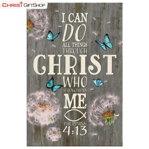 Bible Verse Wall Art I Can Do All Things Through Christ Dandelion Poster, Canvas Print