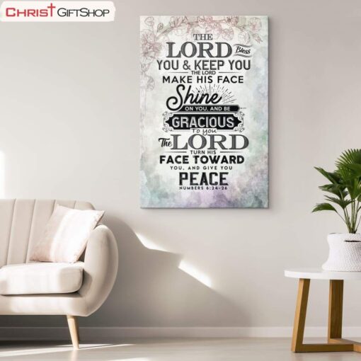 Bible Verse Wall Art Numbers 624-26 The Lord Bless You And Keep You Poster, Canvas Print