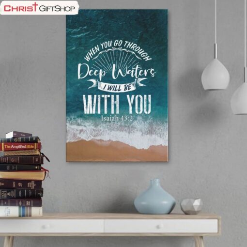 Bible Verse Wall Decor I Will Be With You Isaiah 432 Nlt Canvas Wall Art