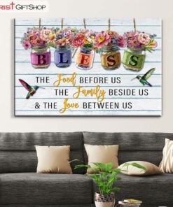 Bless The Food Before Us, Flowers Hanging In Jars Wall Art