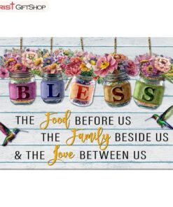 Bless The Food Before Us, Flowers Hanging In Jars Wall Art