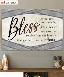 Bless Us Oh Lord Wall Art Grace Prayer, Praying Before Meals Canvas Wall Art