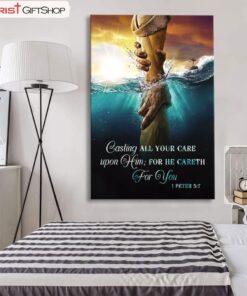 Casting All Your Care Upon Him 1 Peter 57 Kjv Wall Art Canvas, Bible Verse Wall Decor