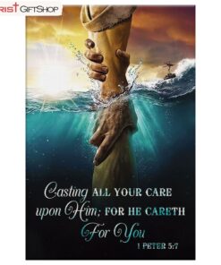 Casting All Your Care Upon Him 1 Peter 57 Kjv Wall Art Canvas, Bible Verse Wall Decor