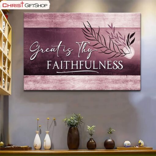 Christian Art Great Is Thy Faithfulness Wall Art Poster, Canvas Print, Christian Wall Decor