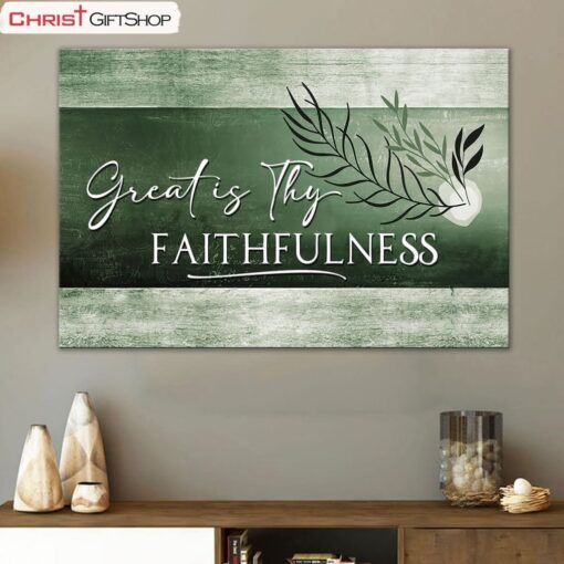 Christian Art Great Is Thy Faithfulness Wall Art Poster, Canvas Print, Christian Wall Decor