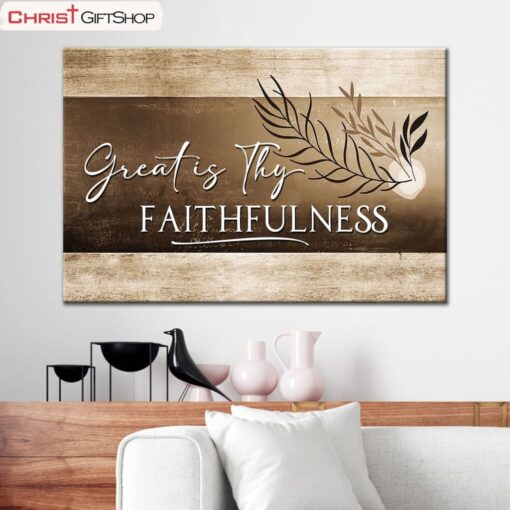 Christian Art Great Is Thy Faithfulness Wall Art Poster, Canvas Print, Christian Wall Decor