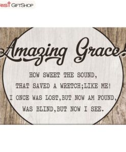 Christian Canvas Wall Art Amazing Grace How Sweet The Sound Poster, Canvas Print