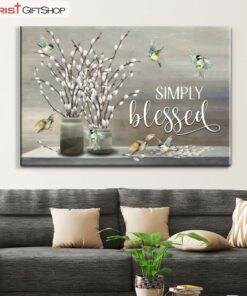 Christian Canvas Wall Art, Simply Blessed Wall Decor