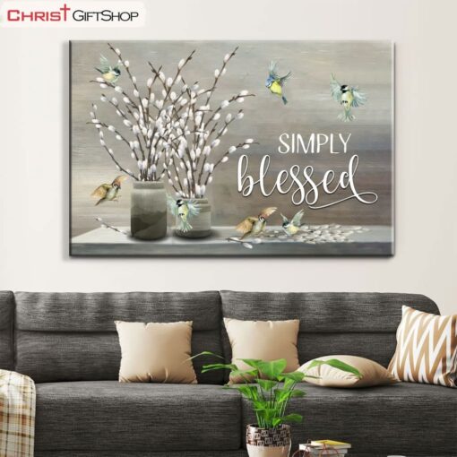 Christian Canvas Wall Art, Simply Blessed Wall Decor