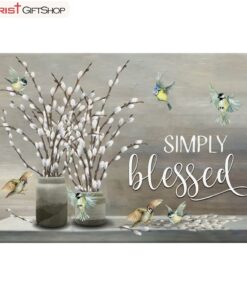 Christian Canvas Wall Art, Simply Blessed Wall Decor