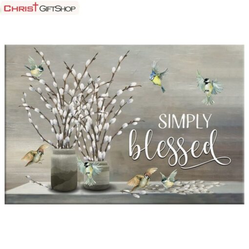 Christian Canvas Wall Art, Simply Blessed Wall Decor