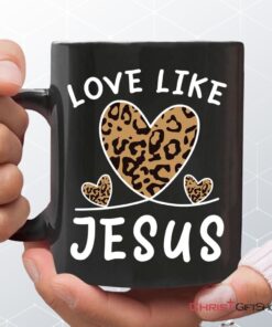 Christian Mug, Love Like Jesus Leopard