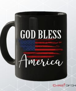 Christian Patriotic Coffee Mugs God Bless America Us Flag Mug