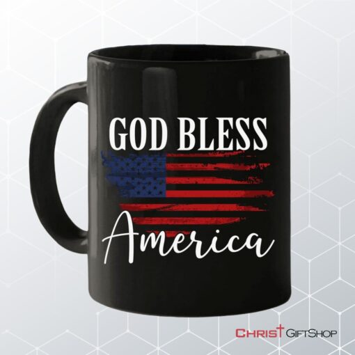 Christian Patriotic Coffee Mugs God Bless America Us Flag Mug