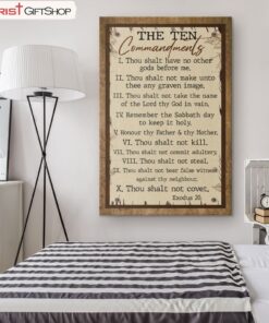 Christian Wall Art 10 Commandments Poster, Canvas Print