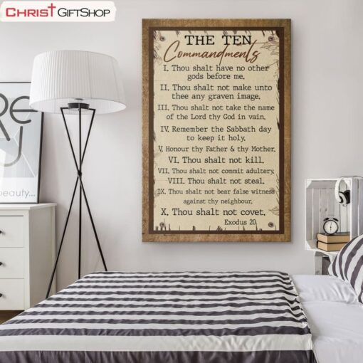 Christian Wall Art 10 Commandments Poster, Canvas Print