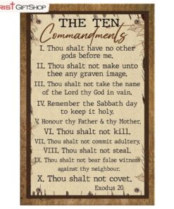 Christian Wall Art 10 Commandments Poster, Canvas Print