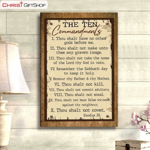 Christian Wall Art 10 Commandments Poster, Canvas Print