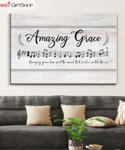 Christian Wall Art Amazing Grace How Sweet The Sound, Sheet Music, Christian Song Lyrics Canvas Art