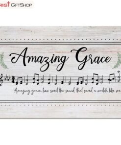 Christian Wall Art Amazing Grace How Sweet The Sound, Sheet Music, Christian Song Lyrics Canvas Art