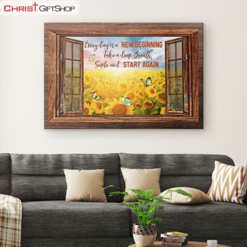 Christian Wall Art Every Day Is A New Beginning Canvas Art