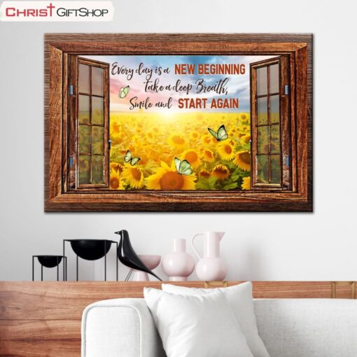 Christian Wall Art Every Day Is A New Beginning Canvas Art