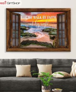 Christian Wall Decor For We Walk By Faith Not By Sight Wall Art Canvas