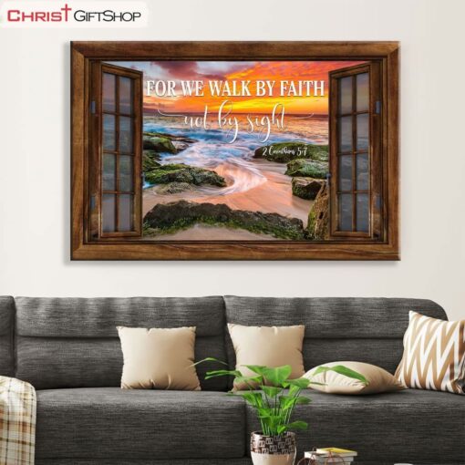 Christian Wall Decor For We Walk By Faith Not By Sight Wall Art Canvas