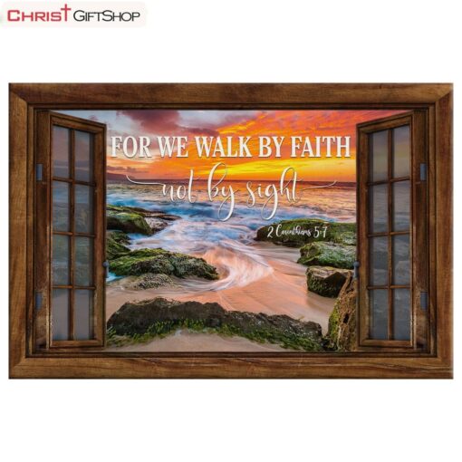 Christian Wall Decor For We Walk By Faith Not By Sight Wall Art Canvas